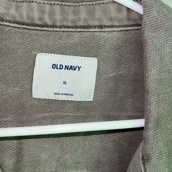 Old Navy Women's Tan/Grey Denim Jacket with Buttons and Pockets - Picture 2 of 3